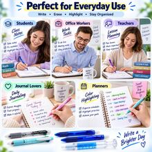 5PCS Writing Set, 2 Multi-Color Ballpoint Pens + 2 Erasable Gel Pens + 1 Syringe Highlighter, 0.5mm Smooth Retractable Pens For Students, Teachers, Office, Notes And Journaling - Multicolor - View 8