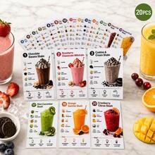 20 Sets Of Milkshake Recipe Cards, Ice Cream Cards For Home Kitchens, Step-By-Step Guides For 20 Flavors, Suitable For Beginner Families, Summer Parties, Birthdays, Christmas, And New Year Gifts - A - View 3