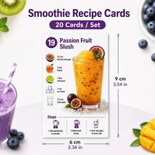 20 Sets Of Milkshake Recipe Cards, Ice Cream Cards For Home Kitchens, Step-By-Step Guides For 20 Flavors, Suitable For Beginner Families, Summer Parties, Birthdays, Christmas, And New Year Gifts - A - View 5