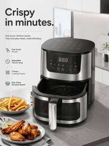 SOKANY Air Fryer, Large Capacity Electric Air Fryer And Oven Combo - Easy Baking And Frying - Silver - View 3