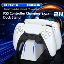 P5 Dual Charging Station, 2H Fast Charge For 2, Gradient RGB Light, Type-C, Multiple Power Supply, ABS Black, Ideal For Gamers Who Love RGB & Tidy Desks - View 8