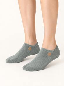 5 Pasang Kaos Kaki Pendek Wanita Jacquard Motif Bunga Acak, Model Tak Terlihat, Cocok untuk Sepatu Olahraga - MultiWarna - View 6