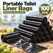 10/30/60/100pcs Thickened Portable Toilet Bags, Extra Large Disposable Camping Toilet Liners For Foldable Toilet, Car Travel, Road Trips, Outdoor Camping, Bedside Commode & Home Us - Black - View 12