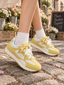 RENBEN Women's Running Shoes, Comfortable Lightweight Casual Sports Shoes For Daily Wear - Yellow - View 4