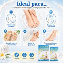 OUKEYA Mascarilla Exfoliante para Pies Aroma Leche de Cabra, 3 Pares, con Urea, Ácido Láctico, Ácido Glicólico, Glicerina y Niacinamida, para Pies Secos y Ásperos - 3 pares - Leche de Cabra - Ver 7