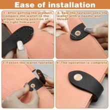 1pc/2pcs/4pcs/5pcs Artificial Leather Snap Fasteners, Sew-On DIY Handmade Buttons, Suitable For Wallets, Handbags, Phone Cases, Jackets, Notebooks And Clothing Sewing Zippers - Multicolor - View 12