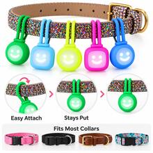 1pc/3pcs Square/Round Pet LED Glowing Pendant Night Anti-Lost Collar Charm, Universal For Cats And Dogs, Suitable For Outdoor Dog Walking Anti-Loss - Multicolor - View 3
