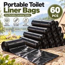 10/30/60/100pcs Thickened Portable Toilet Bags, Extra Large Disposable Camping Toilet Liners For Foldable Toilet, Car Travel, Road Trips, Outdoor Camping, Bedside Commode & Home Us - Black - View 14