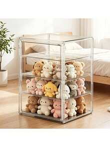 3-Tier Transparent Display Cabinet With Magnetic Door, Heavy-Duty Acrylic Structure, Extra Large Capacity, Modern Design Transparent Display Case For Store, Home Office, Collectibles, Space-Saving Organizer, Thanksgiving, Christmas - A - View 9