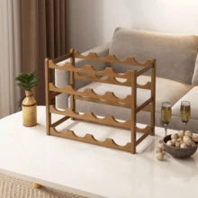 Wine Rack Tiered Divider Display Wine Bottle Storage Wine Rack Can Hold 6/8/9/12/16 Bottles - View 1