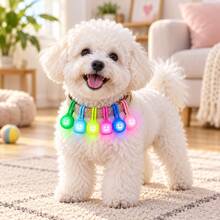 1pc/3pcs Square/Round Pet LED Glowing Pendant Night Anti-Lost Collar Charm, Universal For Cats And Dogs, Suitable For Outdoor Dog Walking Anti-Loss - Multicolor - View 6