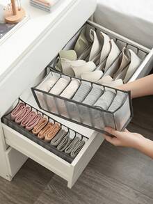 1pc Foldable Fabric Underwear Storage Box, 11-Compartment Multi-Function Organizer, Suitable For Socks, Bras And Clothing, Fit For Wardrobe, Closet, Shelf And Home Storage - Multiple Styles and Colors - View 4