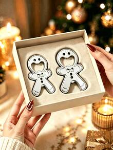 Cute Gingerbread Man Metal Bottle Opener - Stainless Steel Christmas Decoration, Holiday Pattern, No Power Required, Camping, Restaurant Accessory, Fun Design, Polished Finish, Multi-Functional Bottle Opener, Event Planner, Christmas Decorator, Kitchen Gadget, Outdoor Portable, Christmas - View 11