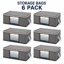 1/3/6/10pcs Foldable Home Clothes Storage Bags, Household Storage Organizer For Blankets, Sweaters, Bedding And Closet Organization - Grey - View 27