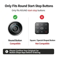 Transparent Silicone One-Touch Start Button Protector, Car Start/Stop Button Anti-Scratch Wear-Resistant Round Sticker, Self-Adhesive Interior Decoration Protective Accessory - A - View 11