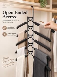Multi-Layer Non-Slip Hangers, Closet Storage Hooks, Space-Saving, Suitable For Tops, Tank Tops And Multi-Functional Pants Rack, Scarf Rack, Closet Organizer, Suitable For Pants, Leggings, Scarves, Ties, Dormitory, Closet Organization, Holiday Gift - Multicolor - View 3