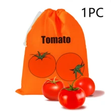 Reusable Produce Storage Bags, Food‑Grade Nylon Drawstring Fruit & Vegetable Fresh‑Keeping Bags With Aluminum Foil Liner, Refrigerator Organizer Pouch For Banana Tomato Vegetables, Extend Shelf Life - View 16
