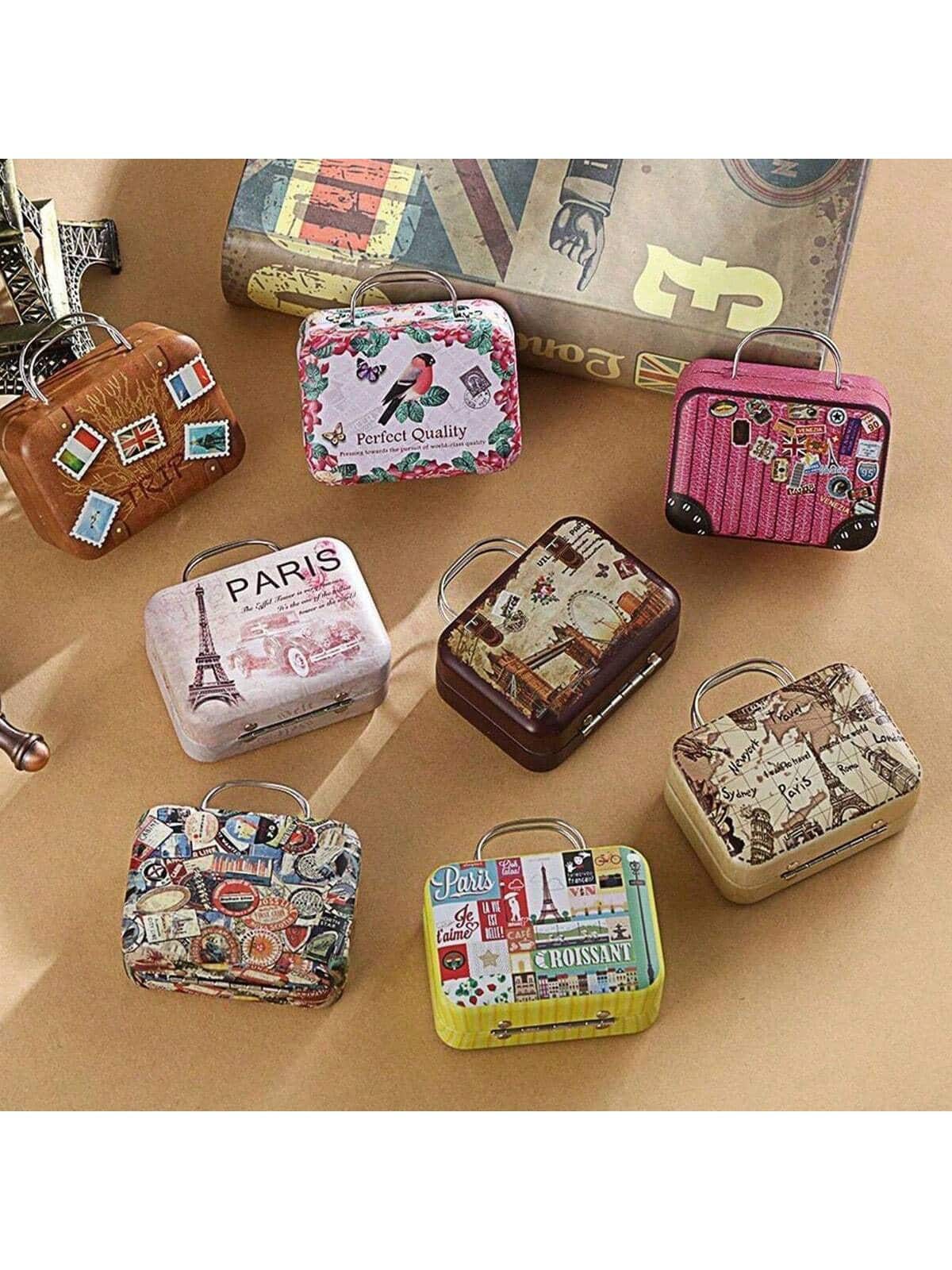 1pc Fashionable Vintage Creative Candy Box Makeup Tool Storage Box Square Small Handbag Shaped Candy Box Coin Box Cosmetic Metal Packaging Box Storage Box - Multicolor - View 1
