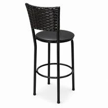 2 Banquetas Alta Desmontavél Junco Preto Para Cozinha Americana Área Gourmet Balcão - Preto - Visão 8