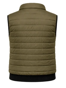 Men's Vest 8MY77-3 In Khaki And Black, Zip Front And Pockets, Urban Lifestyle Outerwear For Everyday Wear - Multicolor - View 5