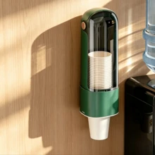 Disposable Cup Holder Automatic Dispenser, Water Cup Paper Cup No-Drill Water Dispenser Storage Rack, Wall-Mounted For Home - A - View 6