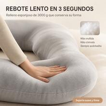 Almohada para embarazo de cuerpo completo envolvente para descanso lateral - Gris Claro - Ver 7