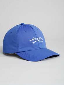 1pc Unisex Gray Letter Sun Protection Fashion Baseball Cap - Blue - View 1