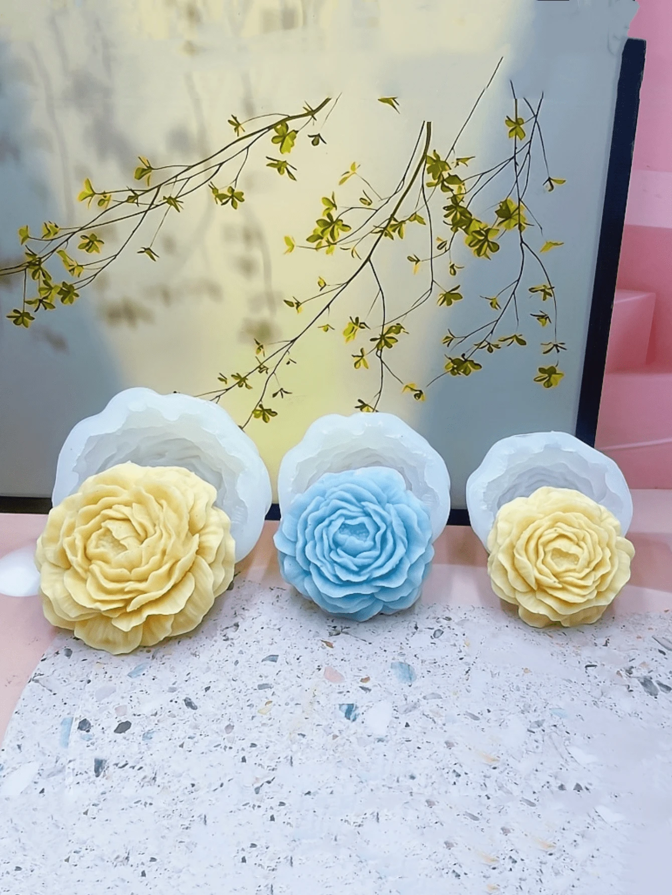 4 Sizes Peony Flower Shaped Molds - One Size - View 1