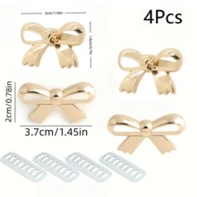 2Pcs/4Pcs Metal Bow Shape Knit Hat Handbag Removable Brand Tag With Washer Bag Decoration Label Ring Buckle Clothing Label Button DIY Wallet Making - Multicolor - View 26