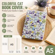 A5 A6 Macaron‑Tone Lovely Cat Pattern Fabric Book Cover, Supple Skin‑Friendly Journal Sleeve, Daily Dust‑Proof Notebook Protector - Sets - View 11