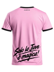Men Juve Text Print Soccer Jersey, Moisture‑Wicking Quick‑Dry Lightweight Breathable Short‑Sleeve Football Shirt For Training Match Daily Wear, Gift - Pink - View 3