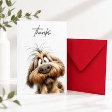 10 Sets Watercolor Fantasy Tired Dog Thank You Cards (10 Cards + 10 Envelopes) With Envelopes, Perfect Whimsical Thank You Cards Bulk For All Occasions, Wedding, Birthday Party, Mother's Day - A - View 2