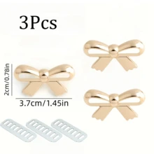 2Pcs/4Pcs Metal Bow Shape Knit Hat Handbag Removable Brand Tag With Washer Bag Decoration Label Ring Buckle Clothing Label Button DIY Wallet Making - Multicolor - View 30