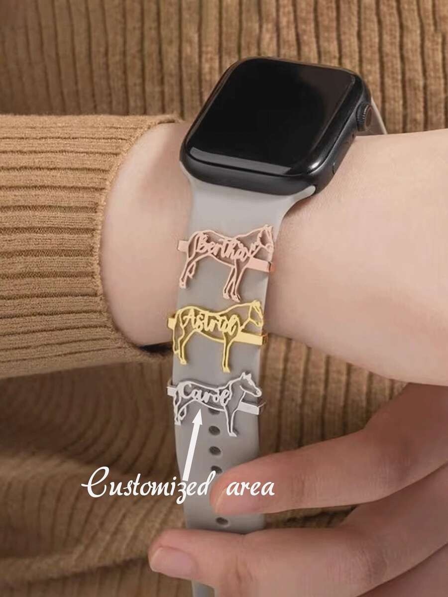 Personalized Horse Name Bracelet Pendant - Multicolor - View 1
