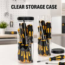 Multi‑Function 12‑In‑1 Screwdriver Set With Canned Storage Box, Magnetic Cross Flat Torx Bits, Portable Hand Repair Tool For Home Appliance Furniture Disassembly - Multi-color - View 7