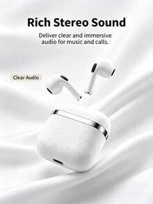 Wireless Earbuds, In-Ear Design, Noise Cancelling, Hi-Fi Stereo Sound Quality, Zero Latency, Touch Sensor, Suitable For Sports, Compatible With Android/IOS And Other Smartphones - White - View 1