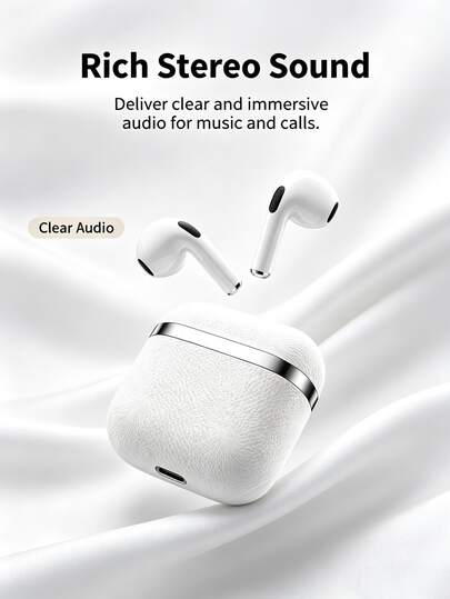 Wireless Earbuds, In-Ear Design, Noise Cancelling, Hi-Fi Stereo Sound Quality, Zero Latency, Touch Sensor, Suitable For Sports, Compatible With Android/IOS And Other Smartphones