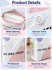 3PCS,2026 No-Pump 3D Vacuum Storage Bag, 80% Compression Rate, Extra Large Capacity, 3D Roll-Up Vacuum Sealed Bag, Upgraded Large Capacity Compression Storage Bag, Suitable For Bedding, Clothing, Blankets, Giant Bedding, Travel Storage Cubes - Multicolor - View 4