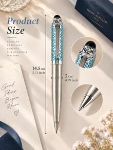 1pc Silver Executive Ballpoint Pen, Geometric Metal Writing Pen With Clip, Smooth Ink Office Pen, Suitable For Business, School, Journaling, Signing And Daily Writing - Multicolor - View 7