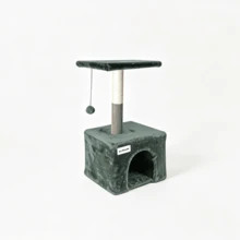 1pc Compact Multi‑Functional Cat Tree, Featuring Wear‑Resistant Sisal Scratching Posts, Fun Hanging Balls And Soft Plush Fabric. It Allows Cats To Sleep, Scratch And Play All In One. - Multicolor - View 9