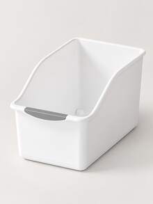 1pc Curved Design Storage Box - Heavy Duty Plastic Organizer, White Space-Saving Container, Suitable For Under Sink, Pantry And Cabinet Organization - For Cleaning Supplies, Household Essentials And Kitchen/Bathroom Storage, No Assembly Required - Multicolor - View 16