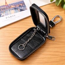 Transparent Window Key Pouch, Universal Car Remote Key Holder, Women's Household Key Bag, Waist Hanging, Business Versatile, Large Capacity, Minimalist Key Chain Bag, Unisex - Black - View 4