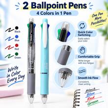 5PCS Writing Set, 2 Multi-Color Ballpoint Pens + 2 Erasable Gel Pens + 1 Syringe Highlighter, 0.5mm Smooth Retractable Pens For Students, Teachers, Office, Notes And Journaling - Multicolor - View 3