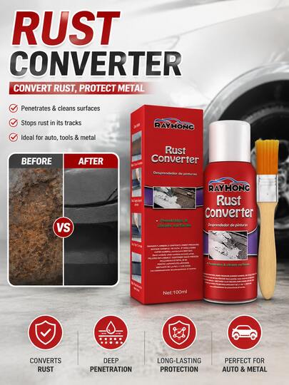 rayhong Car Chassis Rust Converter Multi Fast Water Based Metal Rust Remover Rust Inhibitor Converter Repair For Auto Cleaning, Multi-Purpose Car Anti-Rust Paste Rust Remover & Converter For Auto Body Chassis, Iron & Metal Surfaces Repair Protection