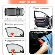 Multi Purpose Car Accident Emergency Escape Window Breaker, Equipped With Emergency Window Breaker And Sharp Cutter, Lightweight Vehicle Self Rescue Tool, Essential Interior Accessories For Daily Driving, - A - View 5