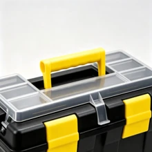 1pc/2pcs Toolbox Equipped With A Non‑Slip Handle. It Features Secure Locking And Sealing Via Buckles. Sturdy And Drop‑Resistant, It Is Suitable For Storing Various Tools For Home Repair And Outdoor Operations. - A - View 4