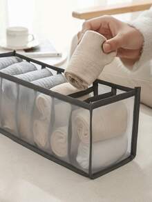 1pc Foldable Fabric Underwear Storage Box, 11-Compartment Multi-Function Organizer, Suitable For Socks, Bras And Clothing, Fit For Wardrobe, Closet, Shelf And Home Storage - Multiple Styles and Colors - View 7