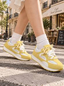 RENBEN Women's Running Shoes, Comfortable Lightweight Casual Sports Shoes For Daily Wear - Yellow - View 5