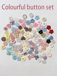 50/30/20/10/5pcs Colorful Buttons, Suitable For DIY Clothing, Sweaters And Handmade Crafts (Random Style) - Multi-color - View 3