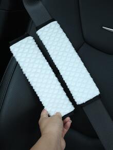 Fan Shaped Fish Scale Pattern Car Seat Belt Shoulder Protector, Plush Anti Pinch Neck Comfortable Interior Decoration Accessories In Various Colors. - Fan-shaped Fish Scale - View 10